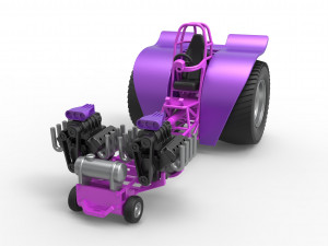 Pulling tractor with 2 engines V8 Version 2 Scale 1 to 25 3D Принт Модель