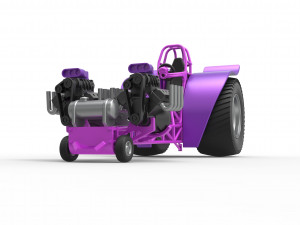 Pulling tractor with 2 engines V8 Version 2 Scale 1 to 25 3D Принт Модель