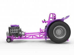 Pulling tractor with 2 engines V8 Version 2 Scale 1 to 25 3D Принт Модель