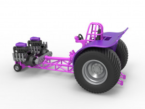 Pulling tractor with 2 engines V8 Version 2 Scale 1 to 25 3D Принт Модель
