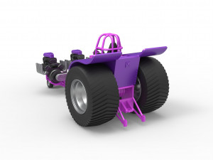 Pulling tractor with 2 engines V8 Version 2 Scale 1 to 25 3D Принт Модель