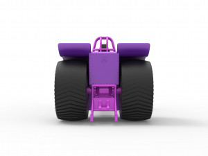 Pulling tractor with 2 engines V8 Version 2 Scale 1 to 25 3D Принт Модель