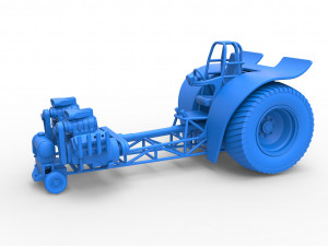 Pulling tractor with 2 engines V8 Version 2 Scale 1 to 25 3D Принт Модель