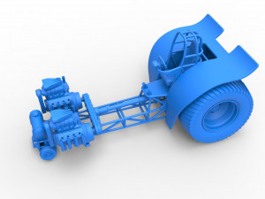 Pulling tractor with 2 engines V8 Version 2 Scale 1 to 25 3D Принт Модель