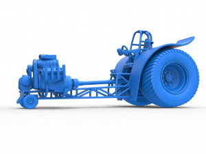 Pulling tractor with 2 engines V8 Version 2 Scale 1 to 25 3D Принт Модель