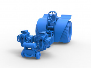 Pulling tractor with 2 engines V8 Version 2 Scale 1 to 25 3D Принт Модель