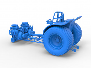 Pulling tractor with 2 engines V8 Version 2 Scale 1 to 25 3D Принт Модель