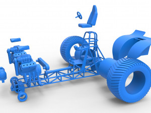 Pulling tractor with 2 engines V8 Version 2 Scale 1 to 25 3D Принт Модель