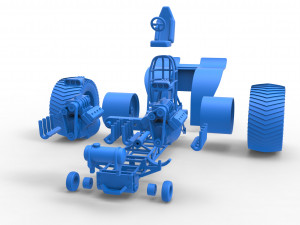 Pulling tractor with 2 engines V8 Version 2 Scale 1 to 25 3D Принт Модель