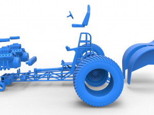 Pulling tractor with 2 engines V8 Version 2 Scale 1 to 25 3D Принт Модель