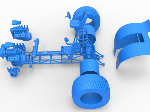 Pulling tractor with 2 engines V8 Version 2 Scale 1 to 25 3D Принт Модель