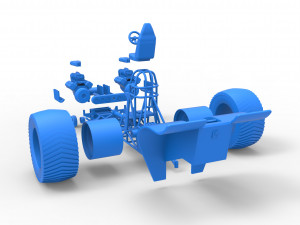 Pulling tractor with 2 engines V8 Version 2 Scale 1 to 25 3D Принт Модель