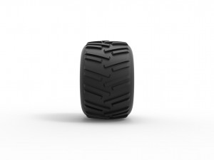 Old school pulling truck tire 3 Scale 1 to 25 3D 打印模型