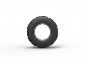 Old school pulling truck tire 3 Scale 1 to 25 3D 打印模型