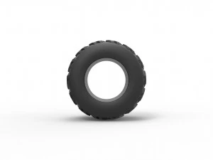 Old school pulling truck tire 3 Scale 1 to 25 3D Print Model