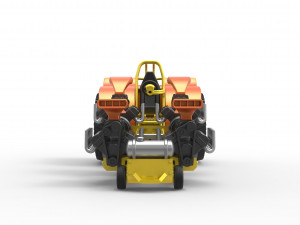 Pulling tractor with 4 engines V8 Version 3 Scale 1 to 25 3D Baskı Modeli