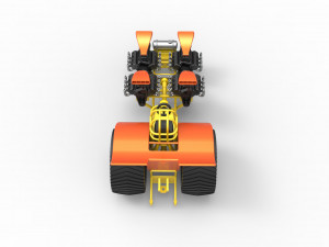 Pulling tractor with 4 engines V8 Version 3 Scale 1 to 25 3D Baskı Modeli