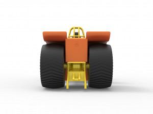 Pulling tractor with 4 engines V8 Version 3 Scale 1 to 25 3D Baskı Modeli