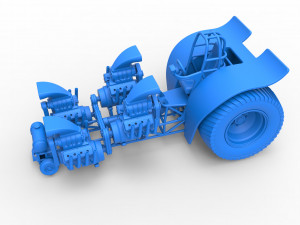 Pulling tractor with 4 engines V8 Version 3 Scale 1 to 25 3D Baskı Modeli
