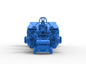 Pulling tractor with 4 engines V8 Version 3 Scale 1 to 25 3D Baskı Modeli