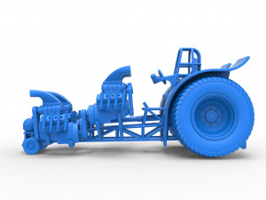 Pulling tractor with 4 engines V8 Version 3 Scale 1 to 25 3D Baskı Modeli