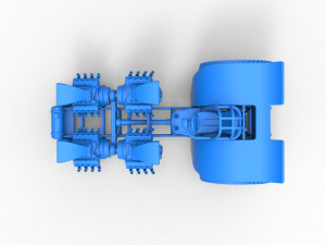 Pulling tractor with 4 engines V8 Version 3 Scale 1 to 25 3D Baskı Modeli