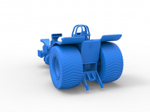 Pulling tractor with 4 engines V8 Version 3 Scale 1 to 25 3D Baskı Modeli