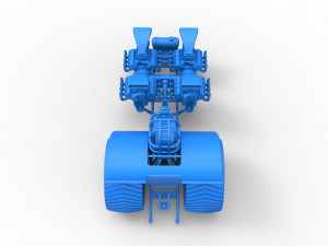 Pulling tractor with 4 engines V8 Version 3 Scale 1 to 25 3D Baskı Modeli