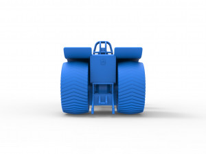 Pulling tractor with 4 engines V8 Version 3 Scale 1 to 25 3D Baskı Modeli