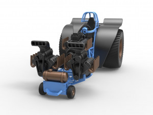 Pulling tractor with 3 engines V8 Version 2 Scale 1 to 25 Modèles 3D en vedette