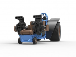 Pulling tractor with 3 engines V8 Version 2 Scale 1 to 25 Modèles 3D en vedette
