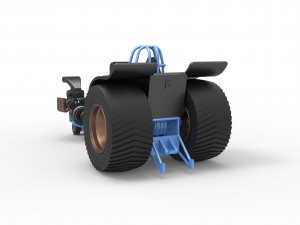 Pulling tractor with 3 engines V8 Version 2 Scale 1 to 25 Modèles 3D en vedette