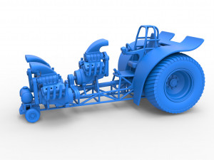 Pulling tractor with 3 engines V8 Version 2 Scale 1 to 25 Modèles 3D en vedette