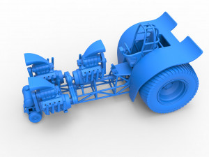 Pulling tractor with 3 engines V8 Version 2 Scale 1 to 25 Modèles 3D en vedette