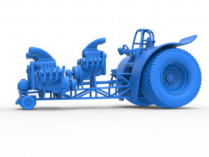 Pulling tractor with 3 engines V8 Version 2 Scale 1 to 25 Modèles 3D en vedette