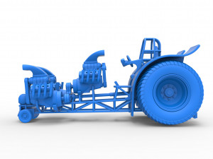 Pulling tractor with 3 engines V8 Version 2 Scale 1 to 25 Modèles 3D en vedette