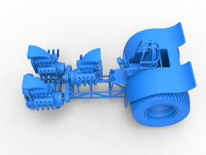 Pulling tractor with 3 engines V8 Version 2 Scale 1 to 25 Modèles 3D en vedette