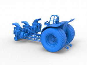 Pulling tractor with 3 engines V8 Version 2 Scale 1 to 25 Modèles 3D en vedette