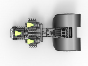 Pulling tractor with 3 engines V8 Version 3 Scale 1 to 25 3D Baskı Modeli