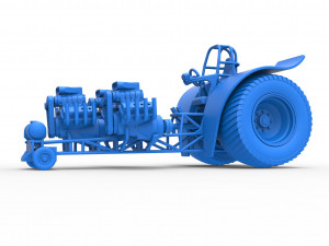 Pulling tractor with 3 engines V8 Version 3 Scale 1 to 25 3D Baskı Modeli
