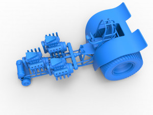 Pulling tractor with 3 engines V8 Version 3 Scale 1 to 25 3D Baskı Modeli