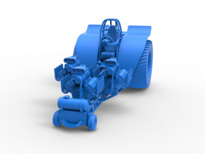 Pulling tractor with 3 engines V8 Version 3 Scale 1 to 25 3D Baskı Modeli
