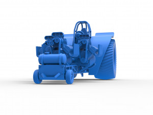 Pulling tractor with 3 engines V8 Version 3 Scale 1 to 25 3D Baskı Modeli