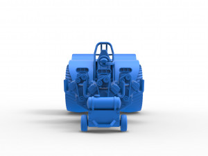 Pulling tractor with 3 engines V8 Version 3 Scale 1 to 25 3D Baskı Modeli