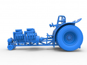 Pulling tractor with 3 engines V8 Version 3 Scale 1 to 25 3D Baskı Modeli