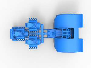 Pulling tractor with 3 engines V8 Version 3 Scale 1 to 25 3D Baskı Modeli