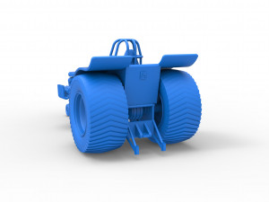 Pulling tractor with 3 engines V8 Version 3 Scale 1 to 25 3D Baskı Modeli