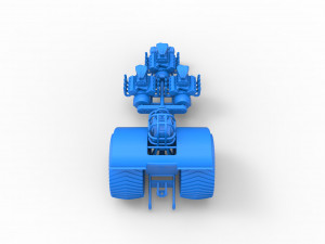 Pulling tractor with 3 engines V8 Version 3 Scale 1 to 25 3D Baskı Modeli