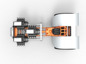 Pulling tractor with 3 engines V8 Version 4 Scale 1 to 25 3D-printmodel