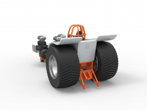Pulling tractor with 3 engines V8 Version 4 Scale 1 to 25 3D-printmodel